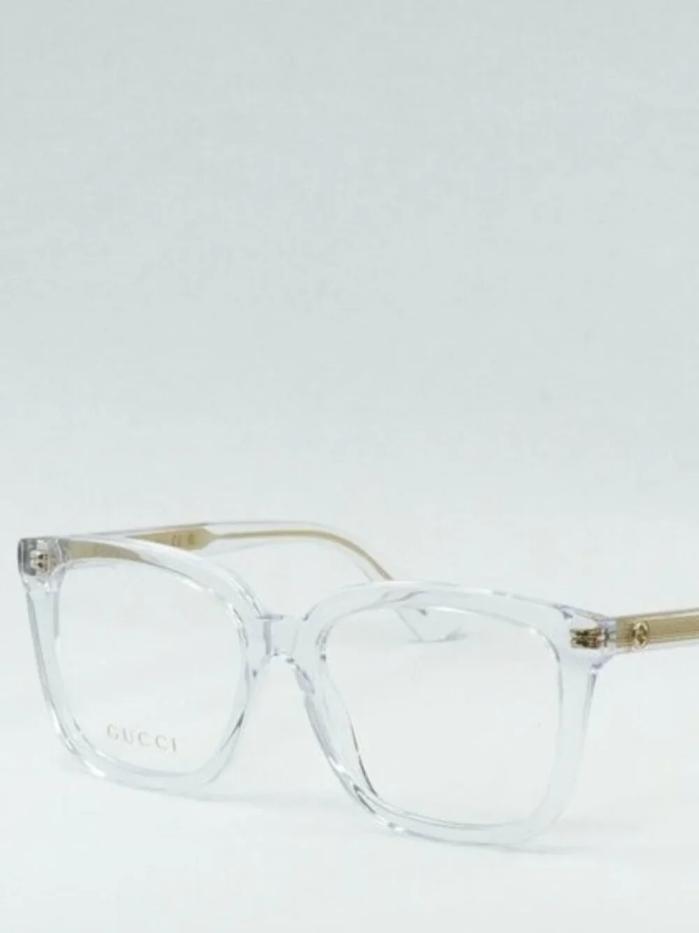 Gucci GG1319O 003 Square Eyeglasses - Transparent With Gold 53mm